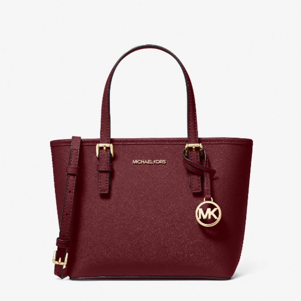 NEW Michael Kors Oxblood Jet Set XS Carry All Travel Tote